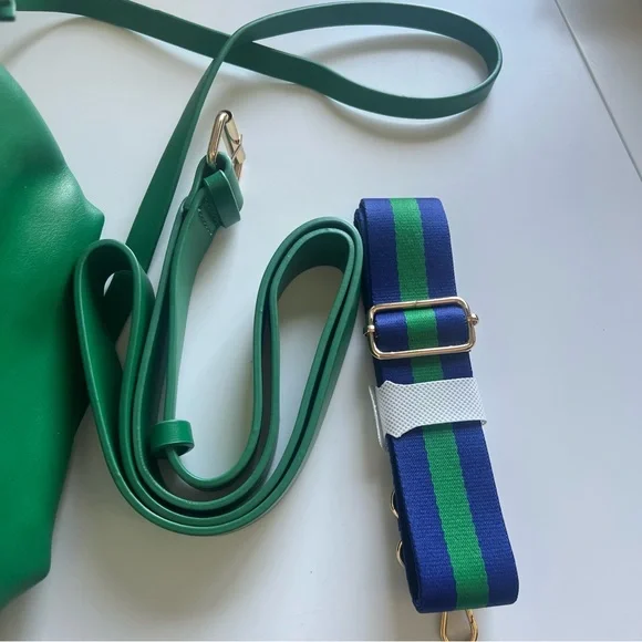 Anthropologie Faux Leather Convertible Crossbody Bag  Emerald Green NWT - Picture 8 of 13